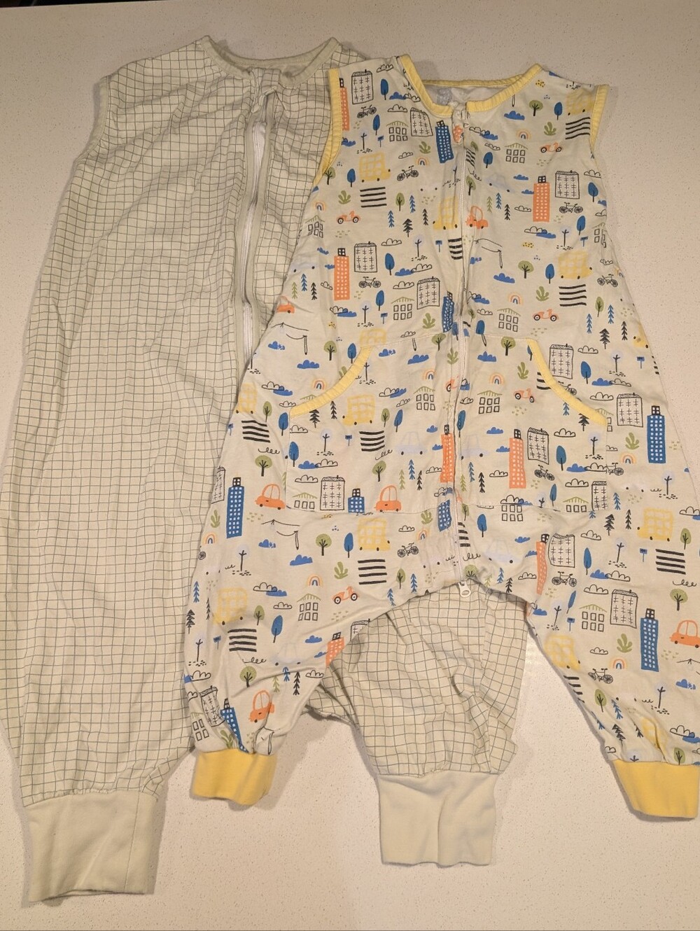 Set Of 2 Sleeveless Cotton Walker Sleep Sacks